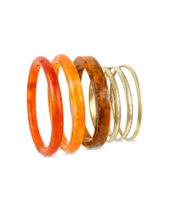 Bijou Brigitte Ensemble de bracelets joncs - Golden Amber Best