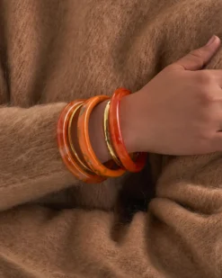 Bijou Brigitte Ensemble de bracelets joncs - Golden Amber Best