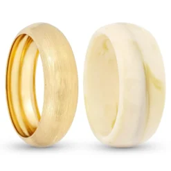 Bijou Brigitte Ensemble de bracelets joncs - Golden Marble