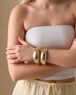 Bijou Brigitte Ensemble de bracelets joncs - Golden Goddess