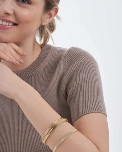 Bijou Brigitte Ensemble de bracelets joncs - Golden Essentials Sale