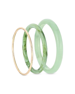 Bijou Brigitte Ensemble de bracelets joncs - Light Green Clearance