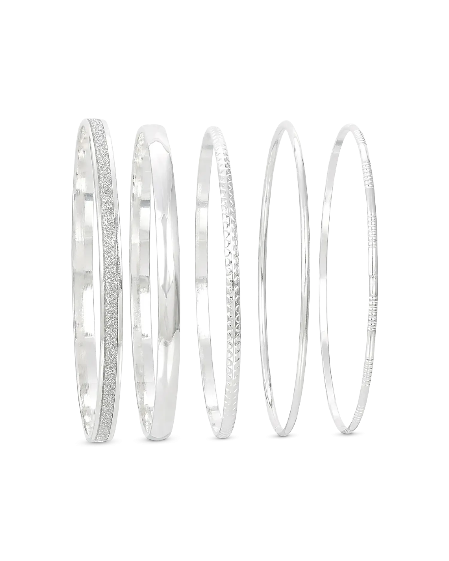 Bijou Brigitte Ensemble de bracelets joncs - Silver Essentials Clearance