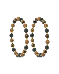 Bijou Brigitte Ensemble de bracelets - Lava Stone New