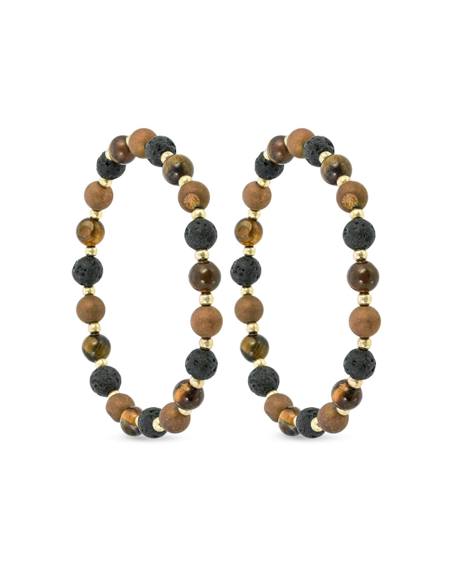 Bijou Brigitte Ensemble de bracelets - Lava Stone New
