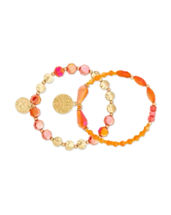Bijou Brigitte Ensemble de bracelets - Orange Shell Hot