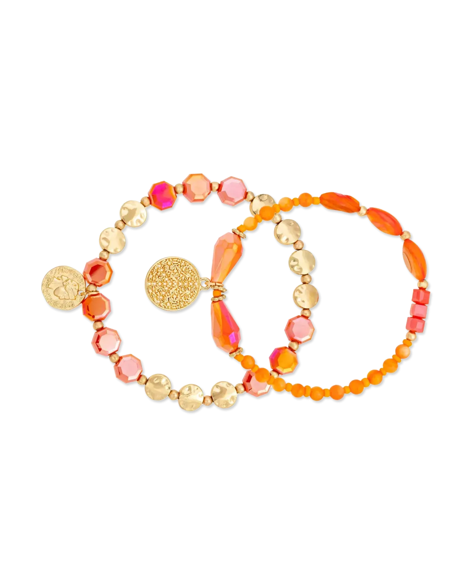 Bijou Brigitte Ensemble de bracelets - Orange Shell Hot