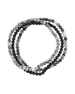 Bijou Brigitte Ensemble de bracelets pour homme - Grey Agate Discount