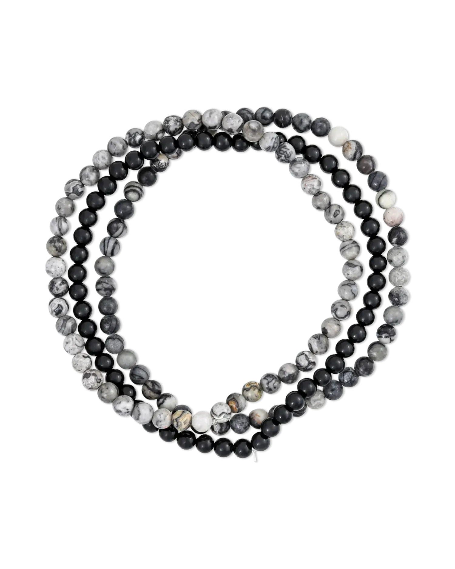 Bijou Brigitte Ensemble de bracelets pour homme - Grey Agate Discount