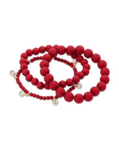 Bijou Brigitte Ensemble de bracelets - Triple Red Discount