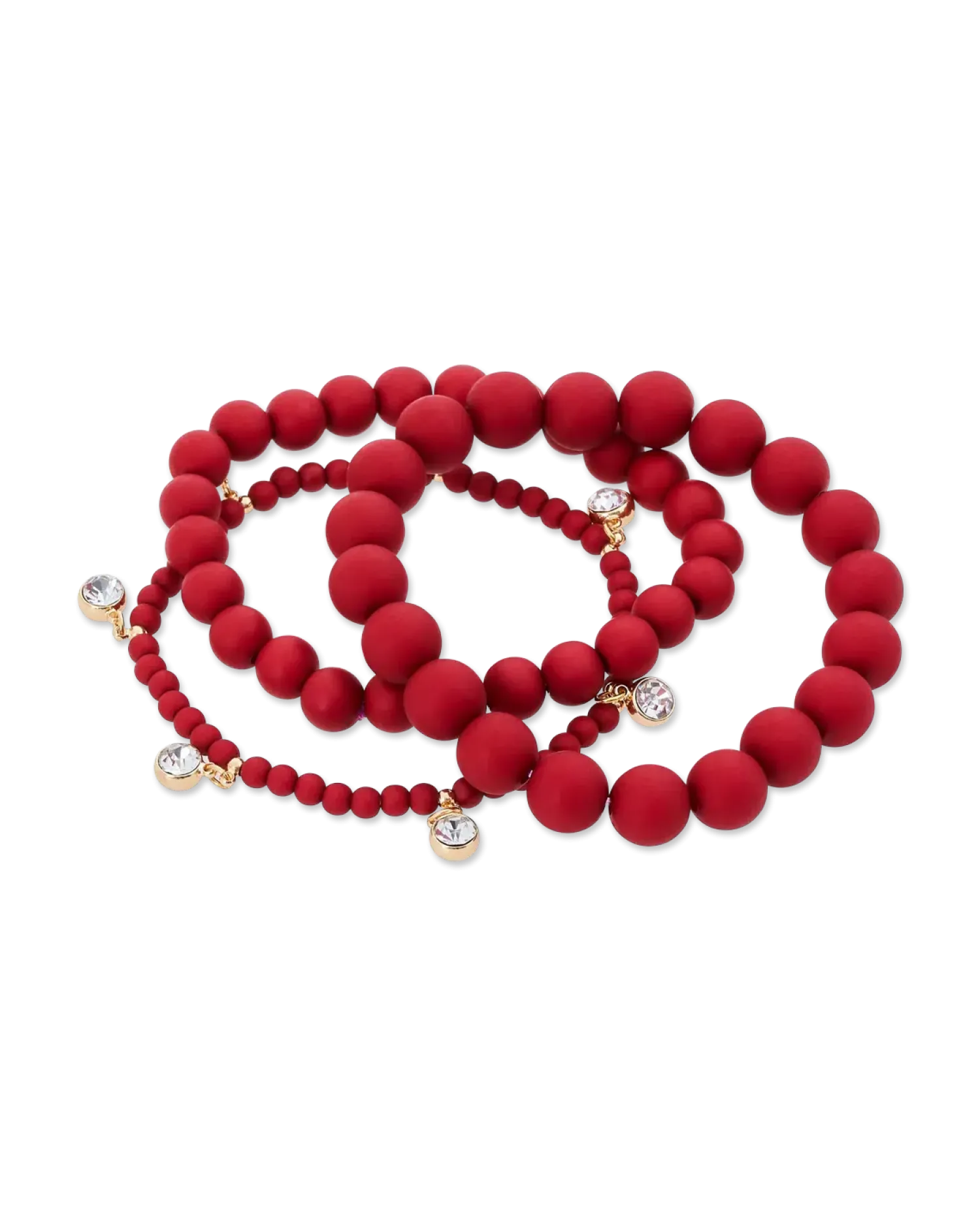Bijou Brigitte Ensemble de bracelets - Triple Red Discount