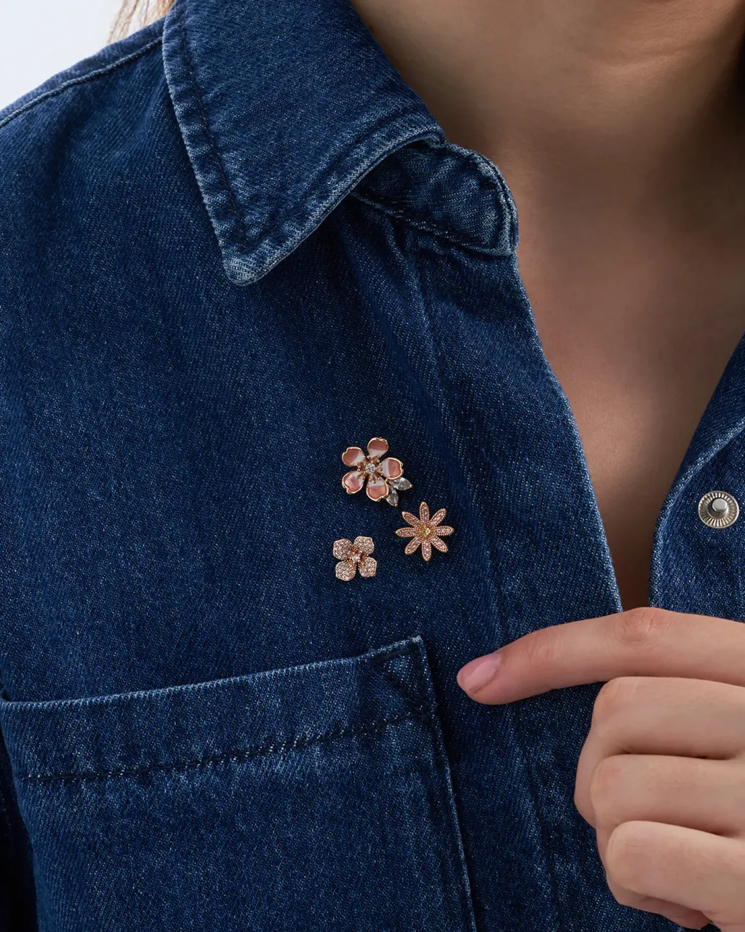 Bijou Brigitte Ensemble de broches - Glittering Flowers Clearance