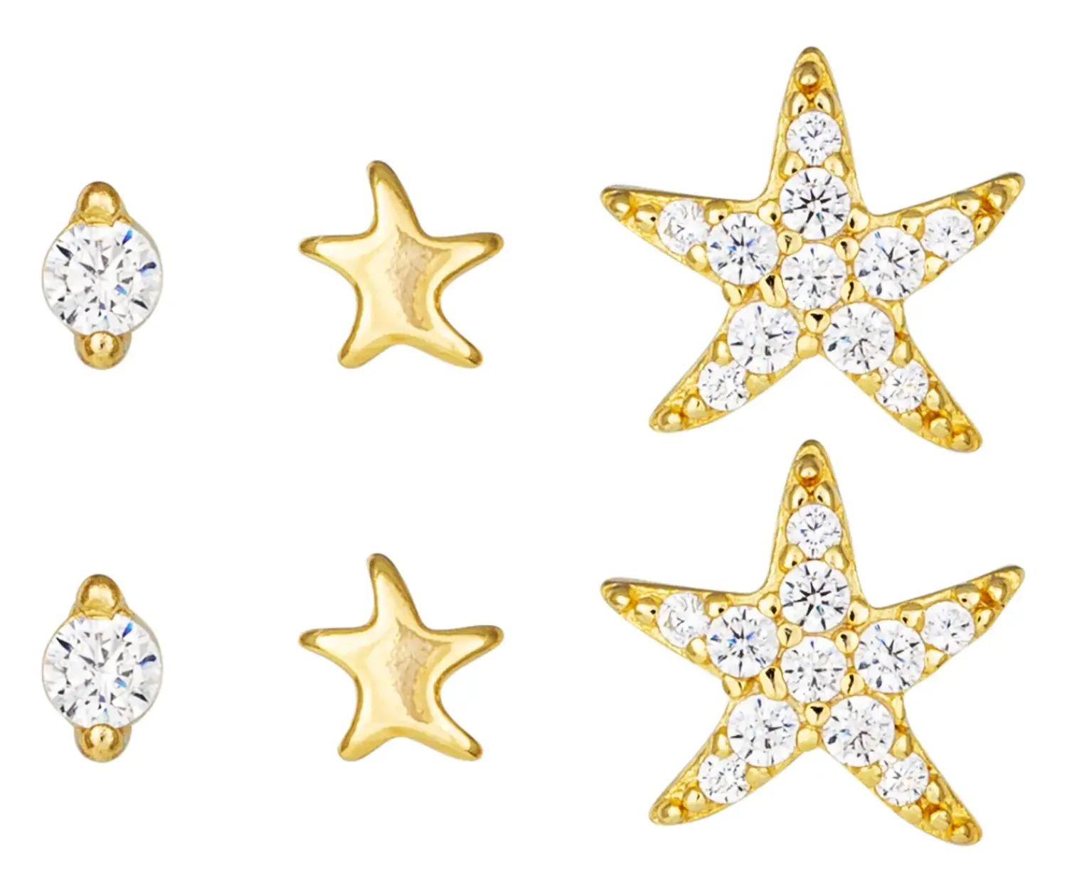 Bijou Brigitte Ensemble de clous d'oreilles - Allstar Trio Clearance