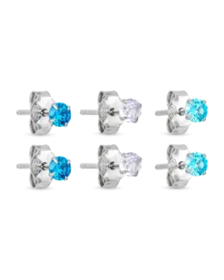 Bijou Brigitte Ensemble de clous d'oreilles - Blue Shine Best