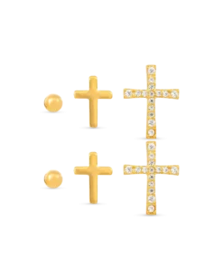 Bijou Brigitte Ensemble de clous d'oreilles - Cross Trio New