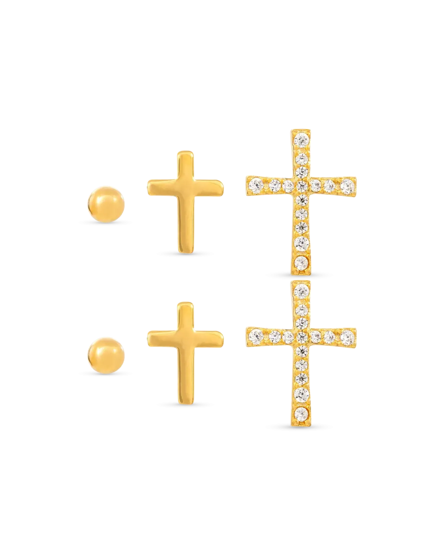 Bijou Brigitte Ensemble de clous d'oreilles - Cross Trio New