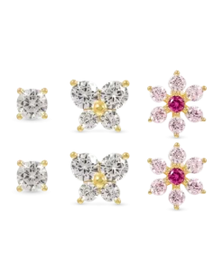 Bijou Brigitte Ensemble de clous d'oreilles - Floral Cuties New