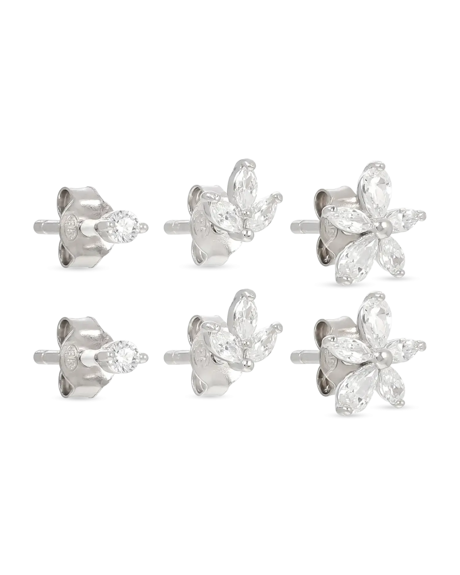 Bijou Brigitte Ensemble de clous d'oreilles - Floral Trio Best