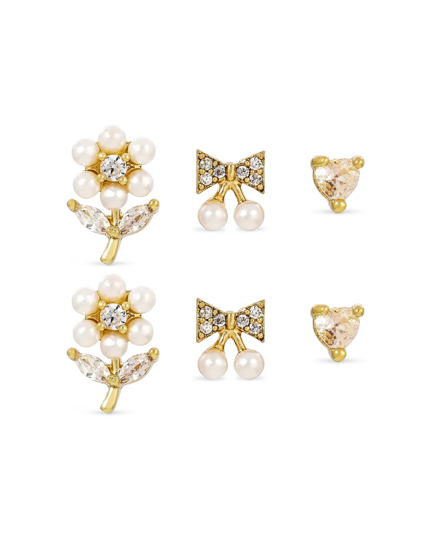 Bijou Brigitte Ensemble de clous d'oreilles - Golden Flower Discount