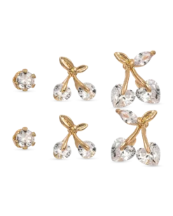 Bijou Brigitte Ensemble de clous d'oreilles - Golden Cherries New