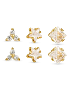 Bijou Brigitte Ensemble de clous d'oreilles - Gleaming Trio Clearance