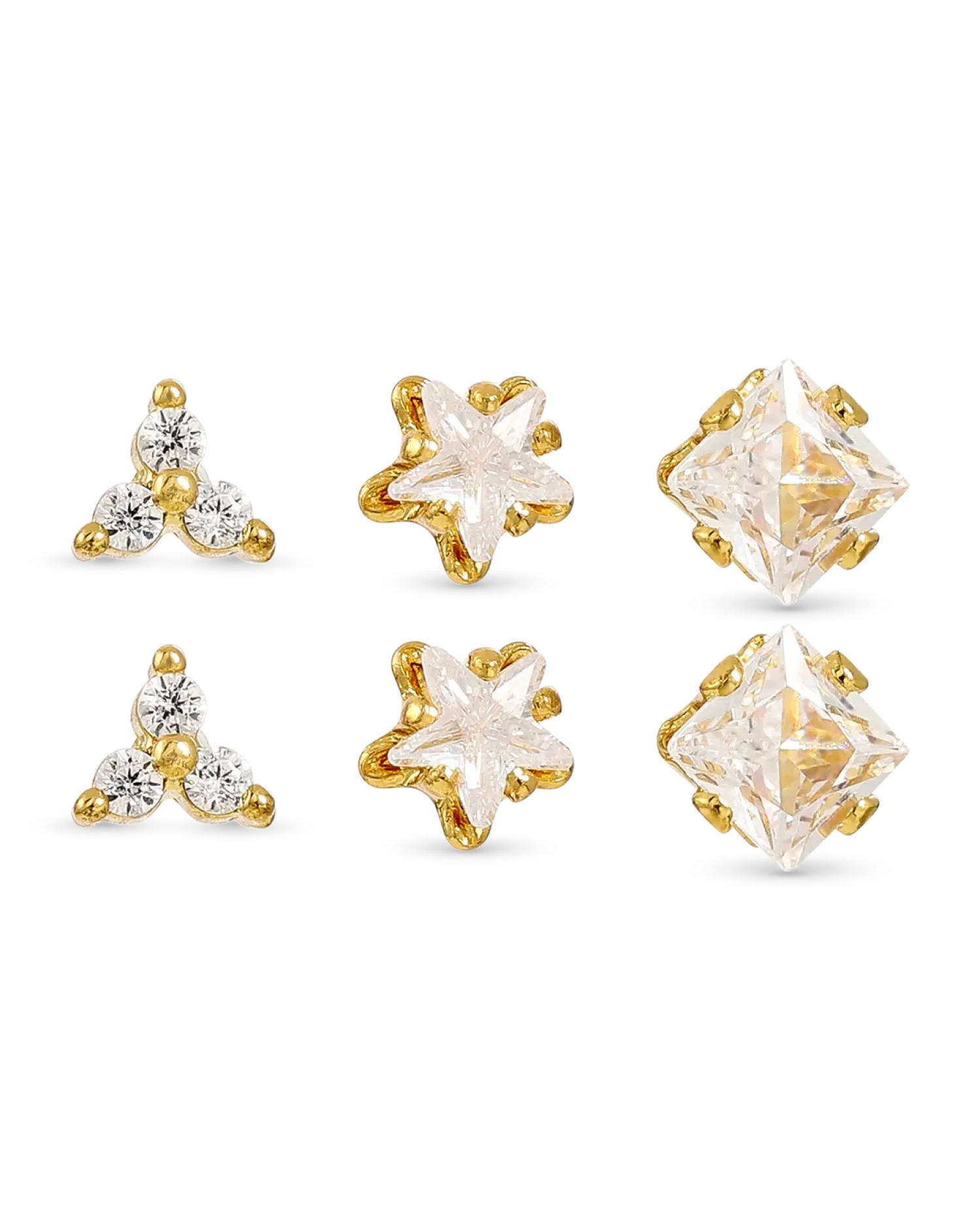 Bijou Brigitte Ensemble de clous d'oreilles - Gleaming Trio Clearance