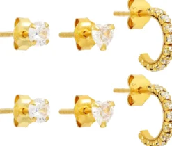 Bijou Brigitte Ensemble de clous d'oreilles - Iced Gold Discount