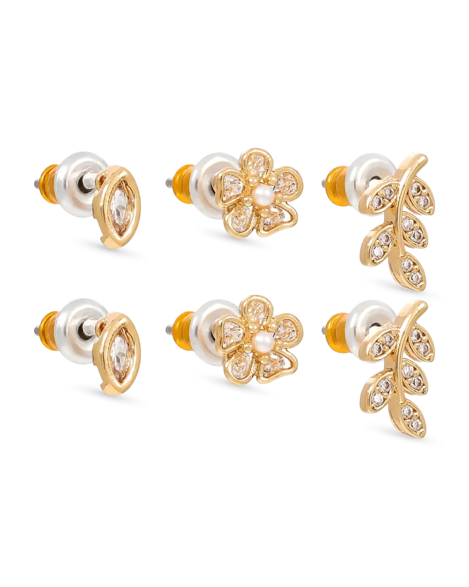 Bijou Brigitte Ensemble de clous d'oreilles - Pretty Leaves Clearance
