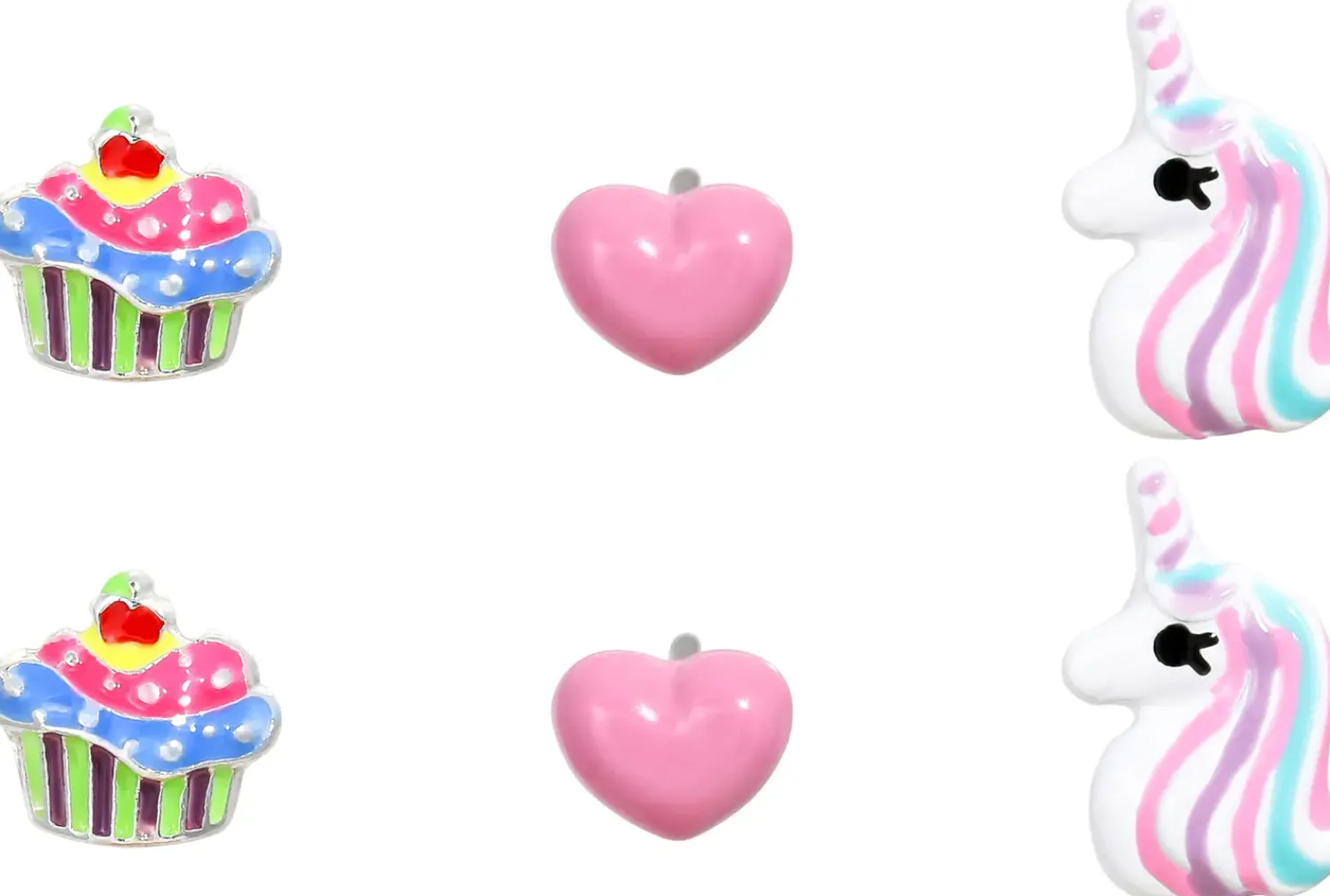 Bijou Brigitte Ensemble de clous d'oreilles pour enfant - Pink Charms Clearance