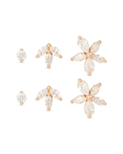 Bijou Brigitte Ensemble de clous d'oreilles - Rosé Trio Online