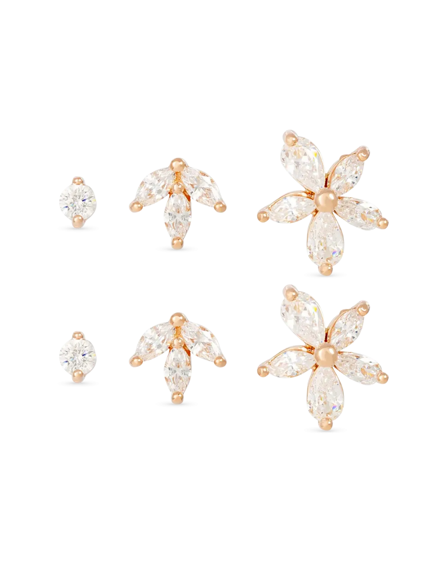Bijou Brigitte Ensemble de clous d'oreilles - Rosé Trio Online