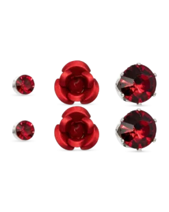 Bijou Brigitte Ensemble de clous d'oreilles - Red Passion Clearance