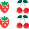 Bijou Brigitte Ensemble de clous d'oreilles - Red Fruits Discount