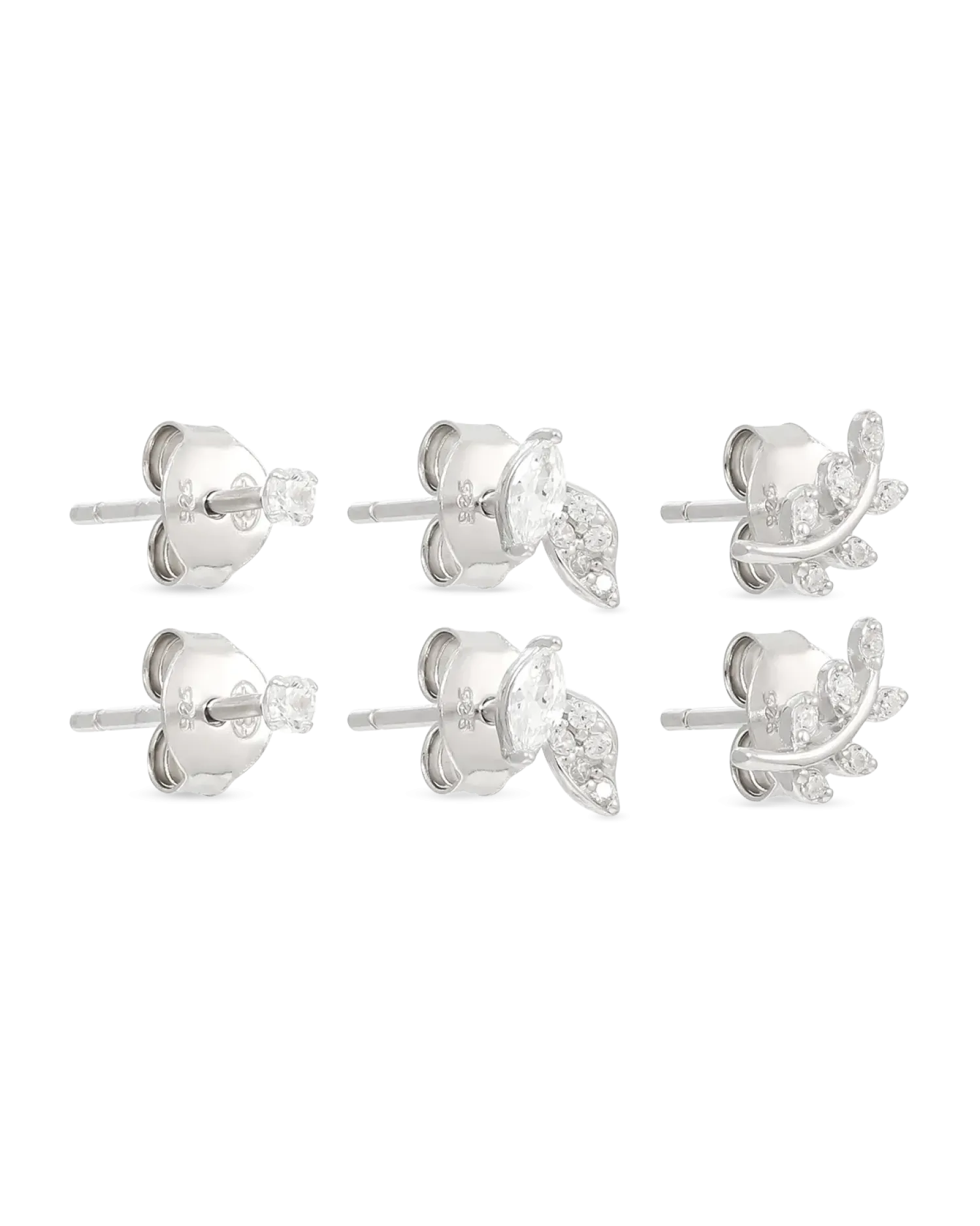 Bijou Brigitte Ensemble de clous d'oreilles - Silver Spark Discount
