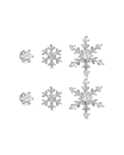 Bijou Brigitte Ensemble de clous d'oreilles - Snowflake Sparkle Best