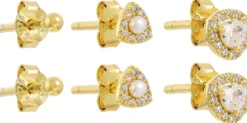 Bijou Brigitte Ensemble de clous d'oreilles - Sparkly Trio
