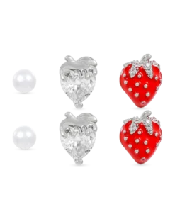 Bijou Brigitte Ensemble de clous d'oreilles - Strawberry Trio