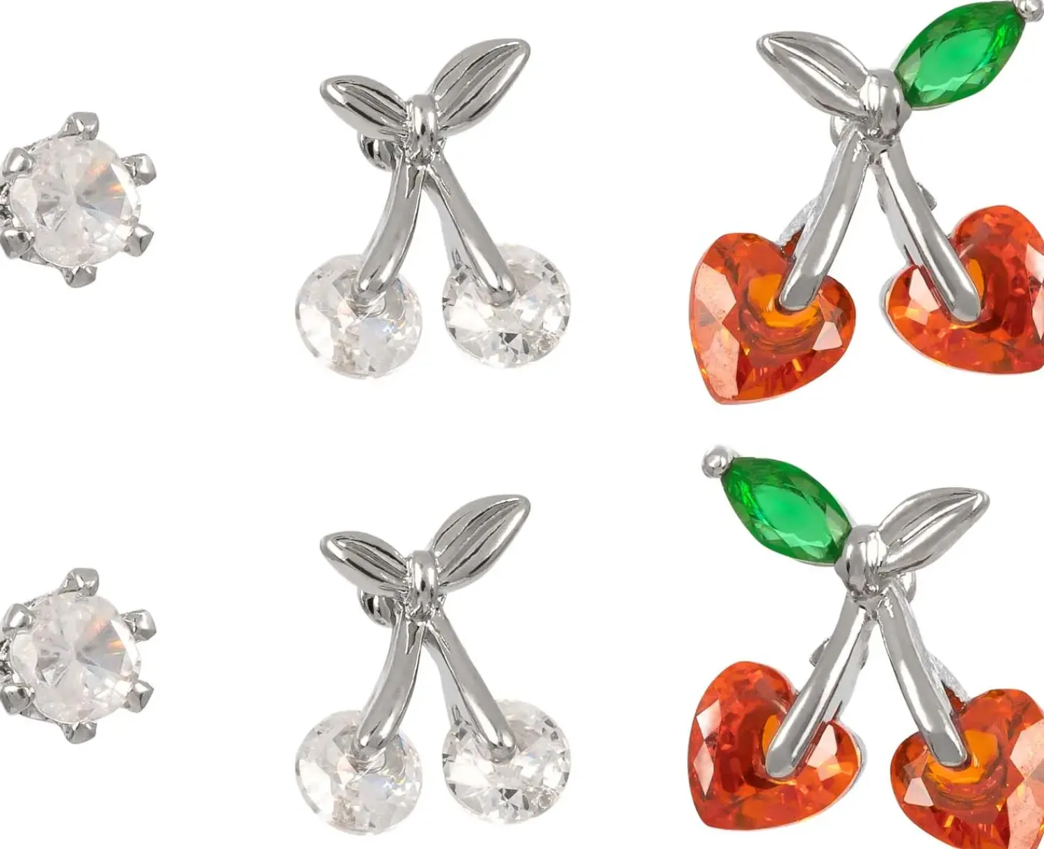 Bijou Brigitte Ensemble de clous d'oreilles - Springtime Cherries