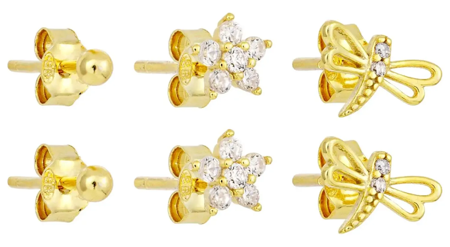 Bijou Brigitte Ensemble de clous d'oreilles - Spring Trio