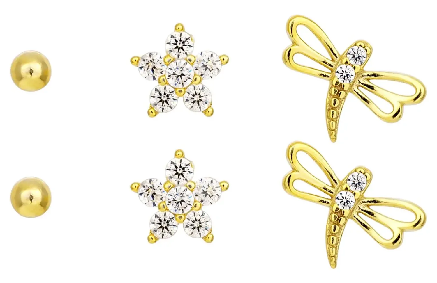 Bijou Brigitte Ensemble de clous d'oreilles - Spring Trio