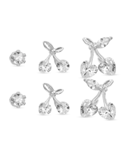 Bijou Brigitte Ensemble de clous d'oreilles - Sparkling Cherry Sale