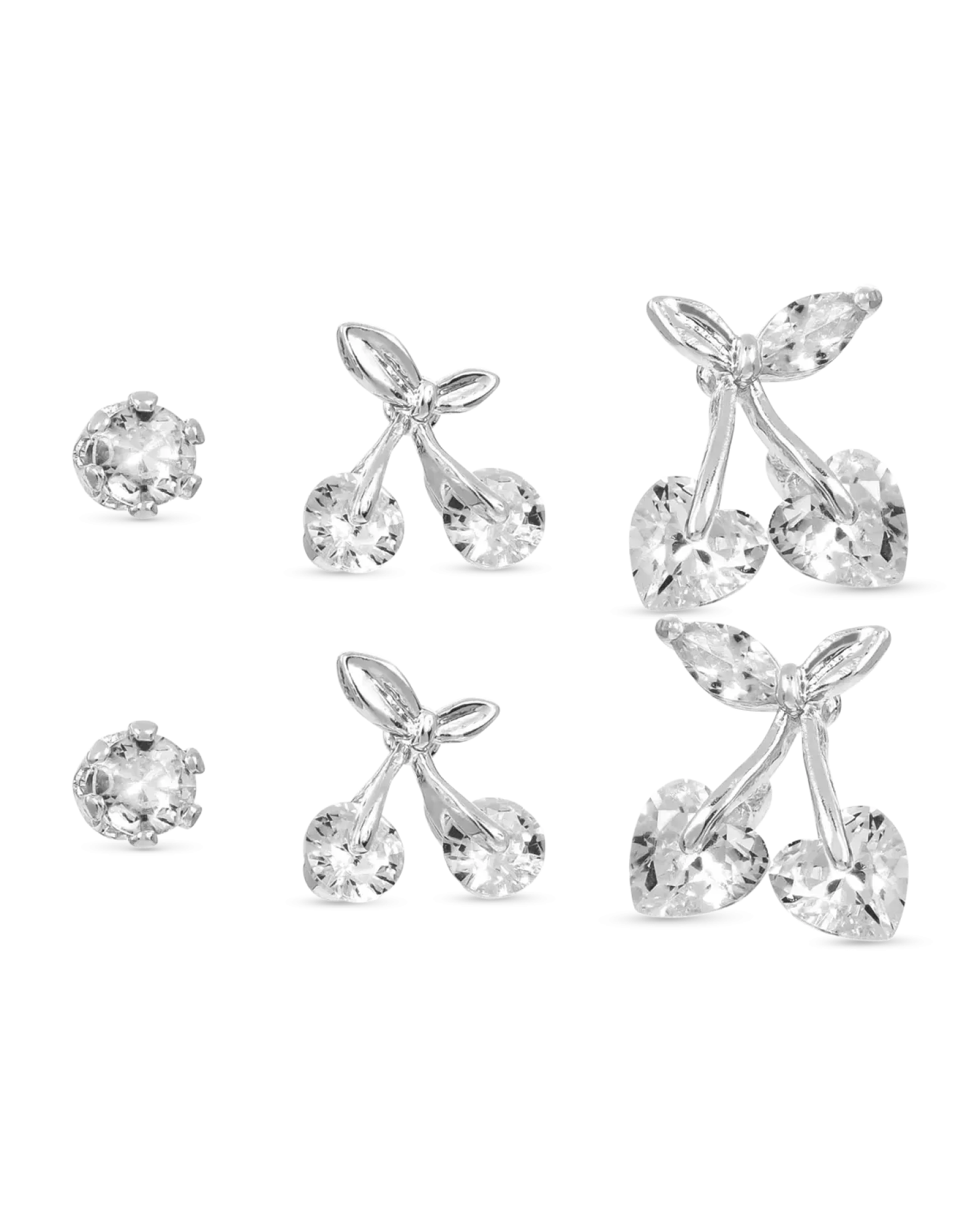 Bijou Brigitte Ensemble de clous d'oreilles - Sparkling Cherry Sale