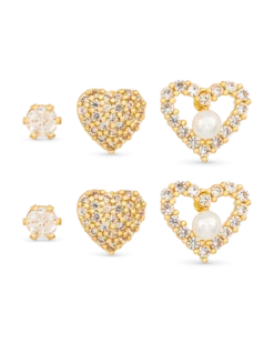 Bijou Brigitte Ensemble de clous d'oreilles - Sparkle Heart New
