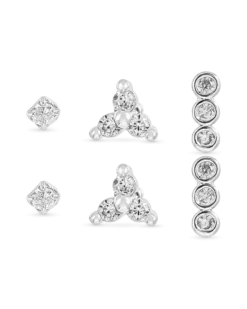 Bijou Brigitte Ensemble de clous d'oreilles - Silver Pieces Best