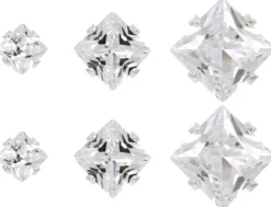 Bijou Brigitte Ensemble de clous d'oreilles - Shiny Squares Outlet