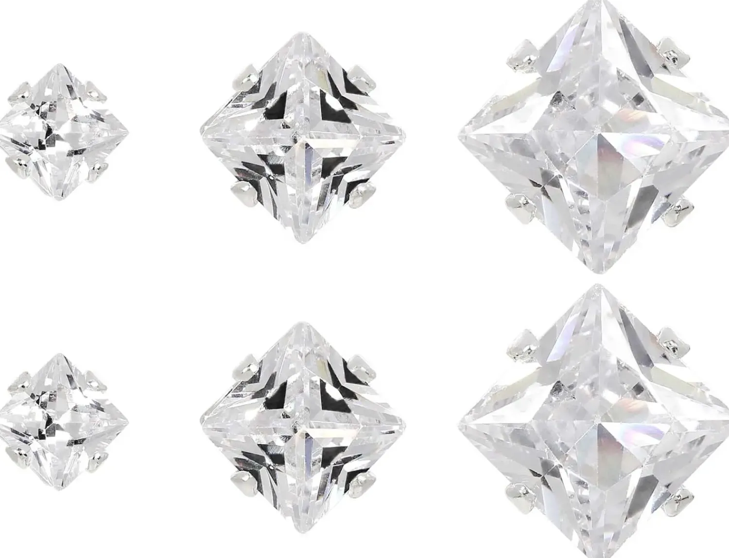 Bijou Brigitte Ensemble de clous d'oreilles - Shiny Squares Outlet