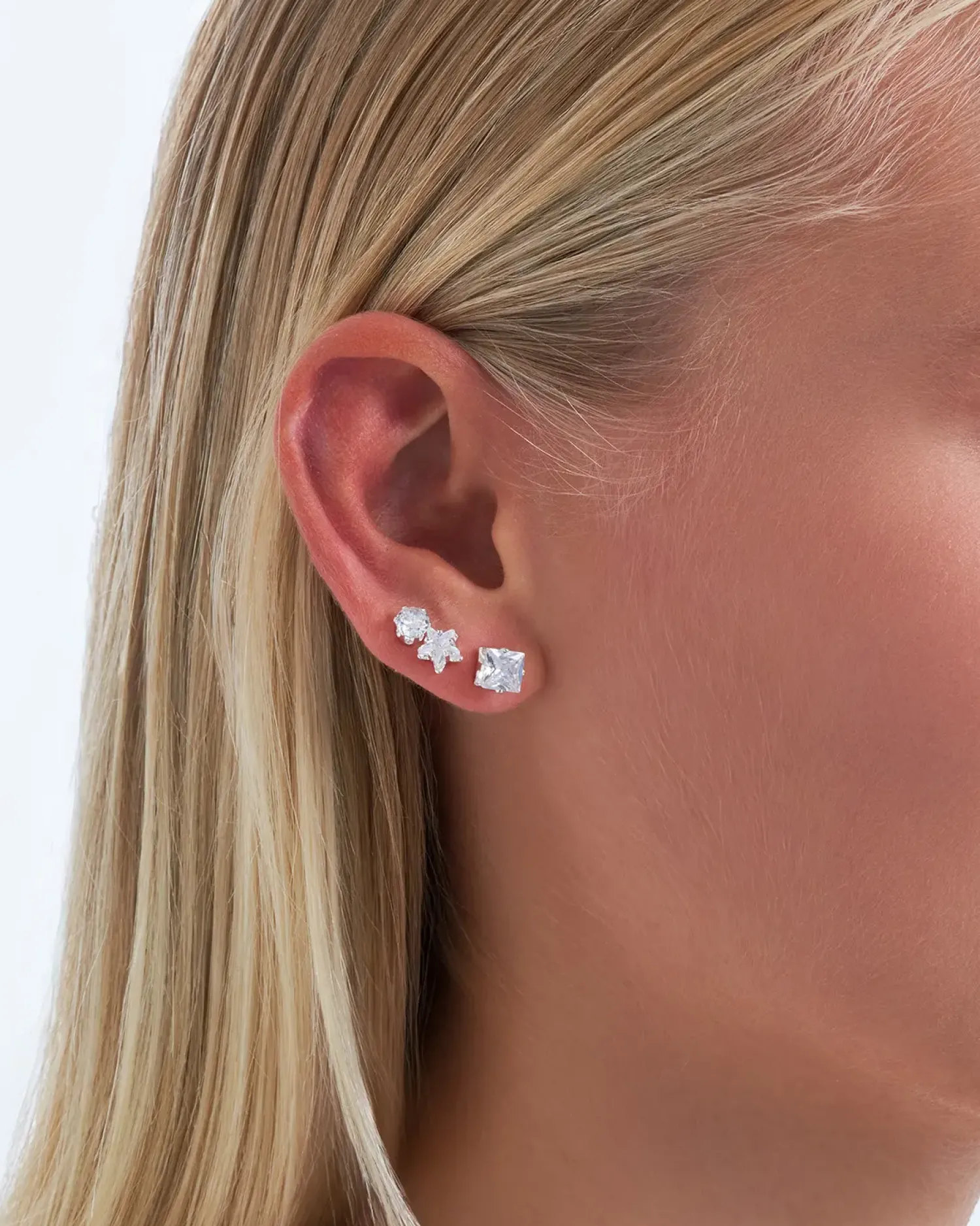 Bijou Brigitte Ensemble de clous d'oreilles - Zirconia Trio Clearance
