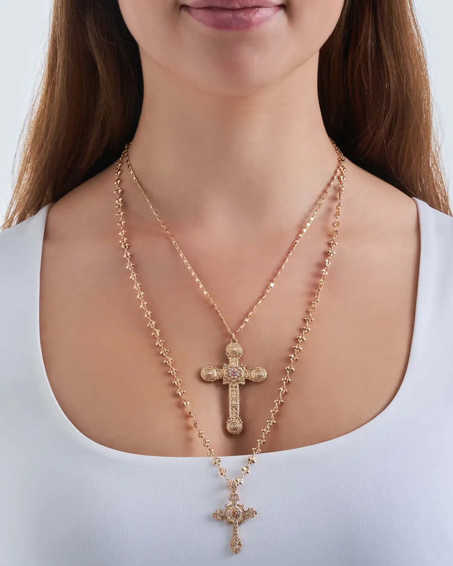 Bijou Brigitte Ensemble de colliers - Cross Duo