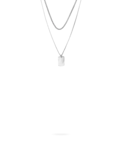 Bijou Brigitte Ensemble de colliers pour homme - Silver Tag Hot