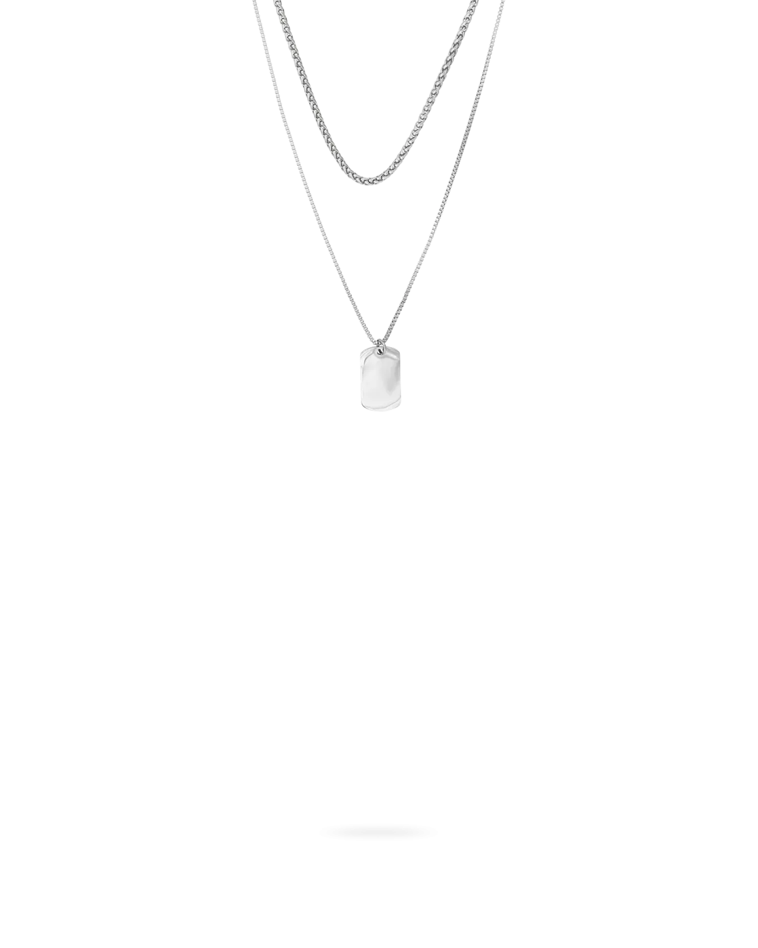 Bijou Brigitte Ensemble de colliers pour homme - Silver Tag Hot
